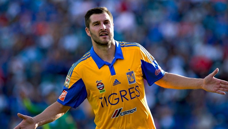 André-Pierre Gignac celebrando un gol de Tigres