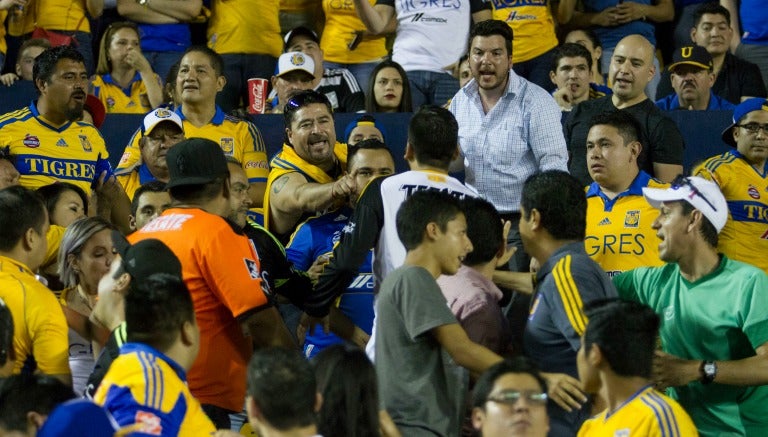 Aficionados de Tigres se hacen de palabras