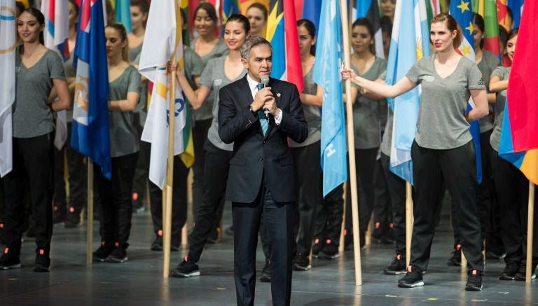 Miguel Ángel Mancera durante el congreso de FIFA