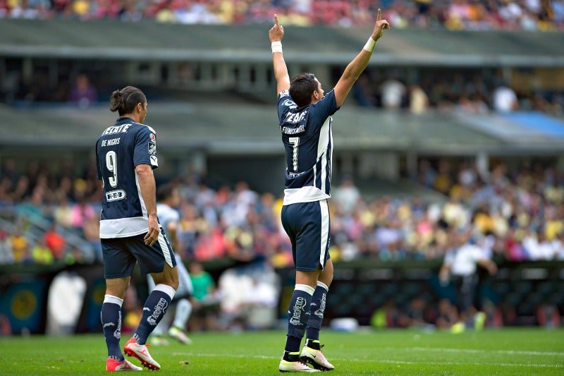 Funes Mori celebra un gol anotado al América en el Azteca