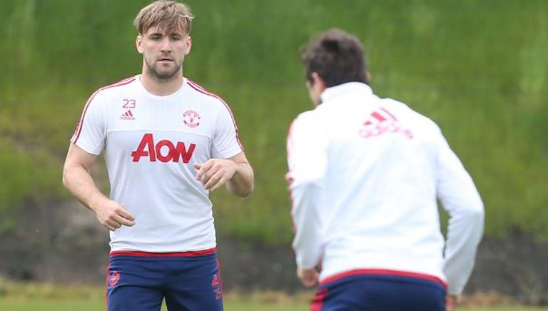 Luke Shaw, en su regreso a los entrenamientos