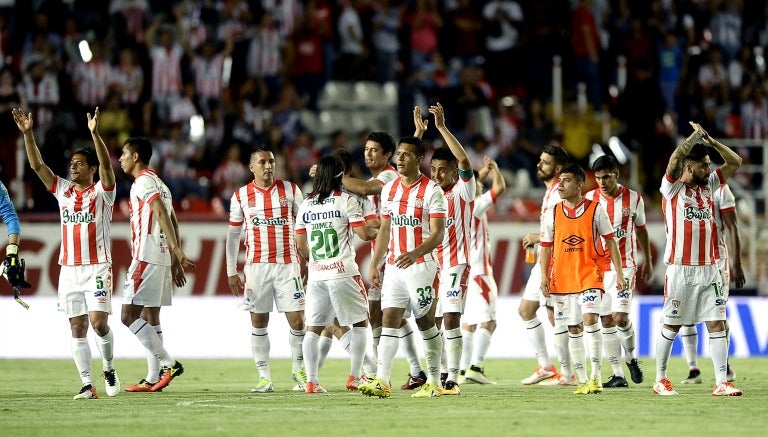 Jugadores del Necaxa después de la Ida contra Juárez