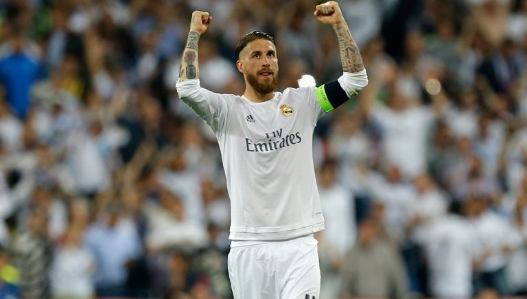 Sergio Ramos celebra un triunfo en Champions