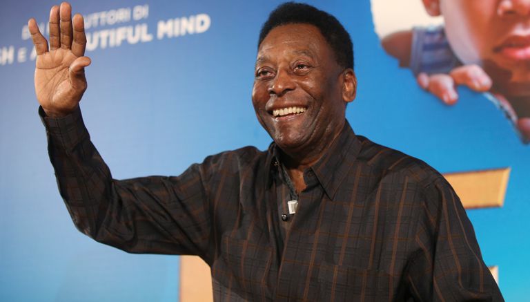 Pelé, durante la presentación de su película en Italia