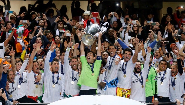 Jugadores del Real Madrid en pleno festejo en Champíons