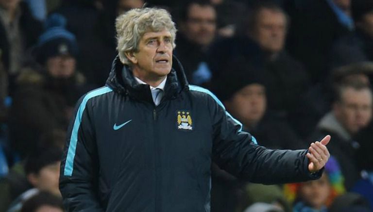 Pellegrini durante un partido con el City