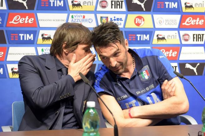 Conte y Buffon hablan en rueda de prensa