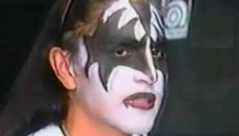 Francisco Palencia pintado como Gene Simmons de Kiss