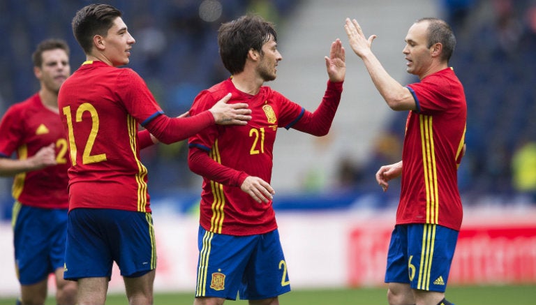 David Silva celebra su golazo contra Corea del Sur 