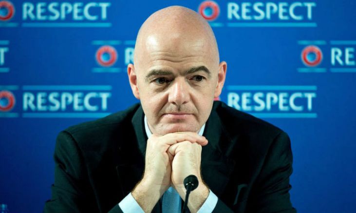 Gianni Infantino en rueda de prensa