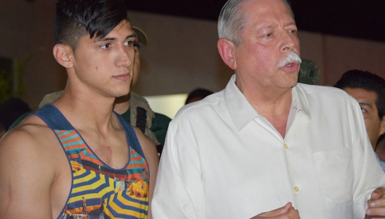 Alan Pulido, tras ser rescatado de sus secuestradores