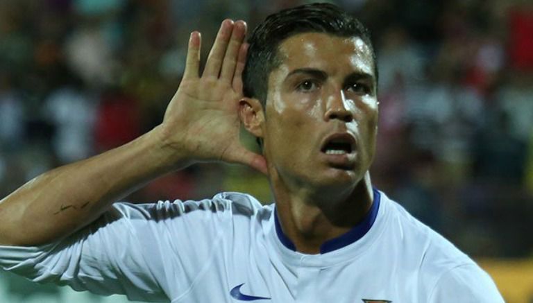 Cristiano Ronaldo celebra en un partido con la Selección de Portugal 