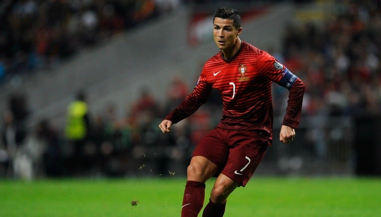 Cristiano Ronaldo en un juego de Portugal