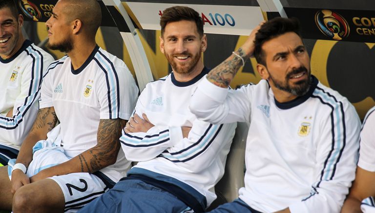 Messi fue banca en el juego de Argentina contra Chile