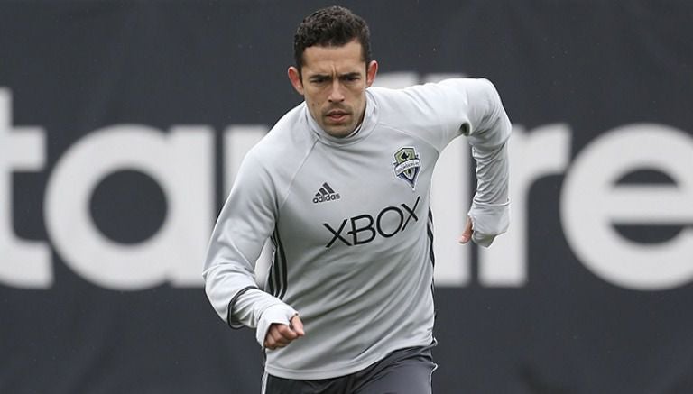 Hérculez Gómez, durante un entrenamiento con el Seattle Sounders 