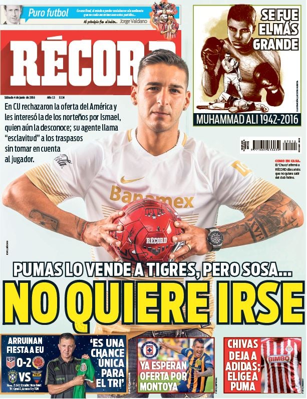 Portada de RÉCORD. Edición 4 de junio