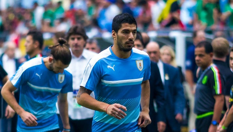 Luis Suárez en el partido contra México