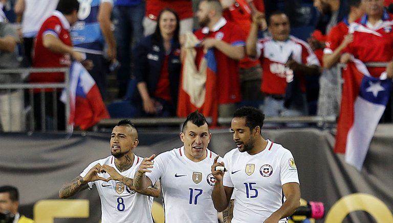 Así fue el festejo de Vidal durante la victoria