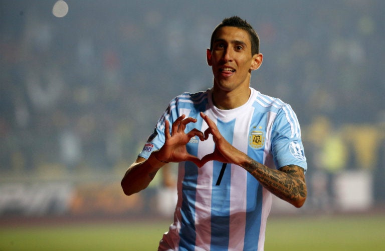 Di María festeja gol en Copa América de Chile