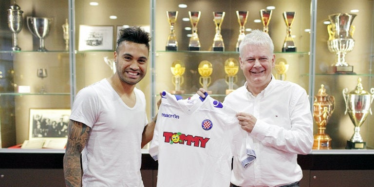 Julián en su presentación con Hajduk Split