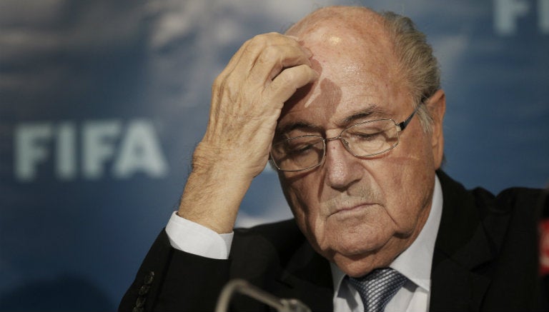 Blatter, en conferencia de prensa con FIFA