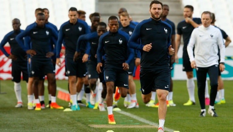 André-Pierre Gignac en el entrenamiento de Francia