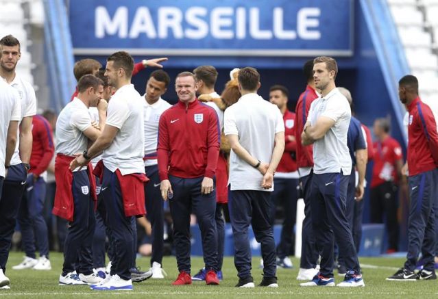 Jugadores de Inglaterra, en un entrenamiento