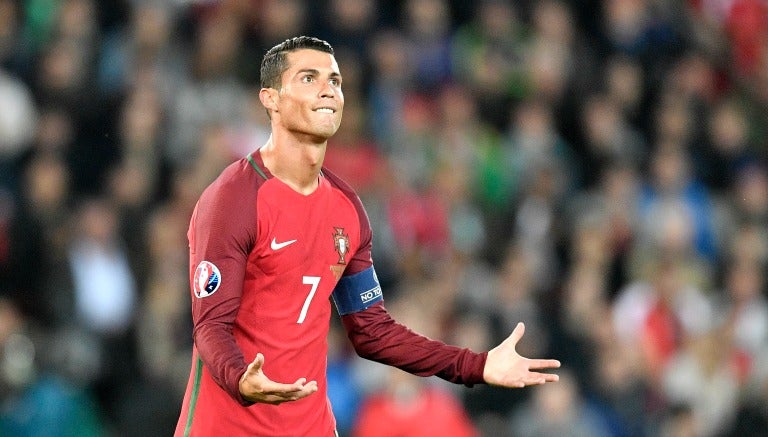 Cristiano Ronaldo durante el juego contra Austria