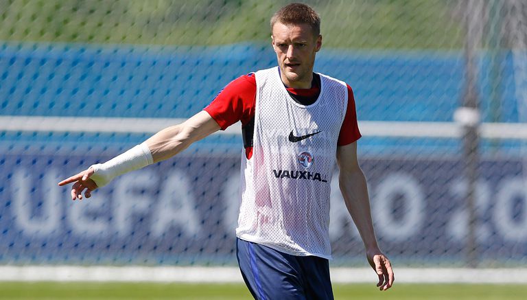 Vardy, durante un entrenamiento con la selección inglesa