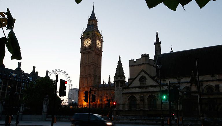 Vista del Palacio de Westminster, en Londres, Inglaterra