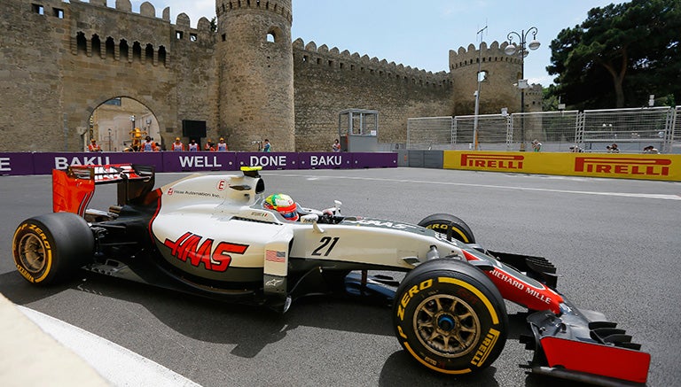 Esteban Gutiérrez, conduciendo su Haas durante el GP de Europa