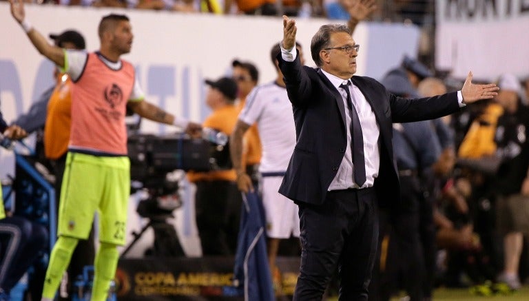 Martino dando indicaciones en la Final de Copa América