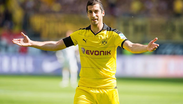 Henrikh Mkhitaryan, en juego con el Borussia Dortmund