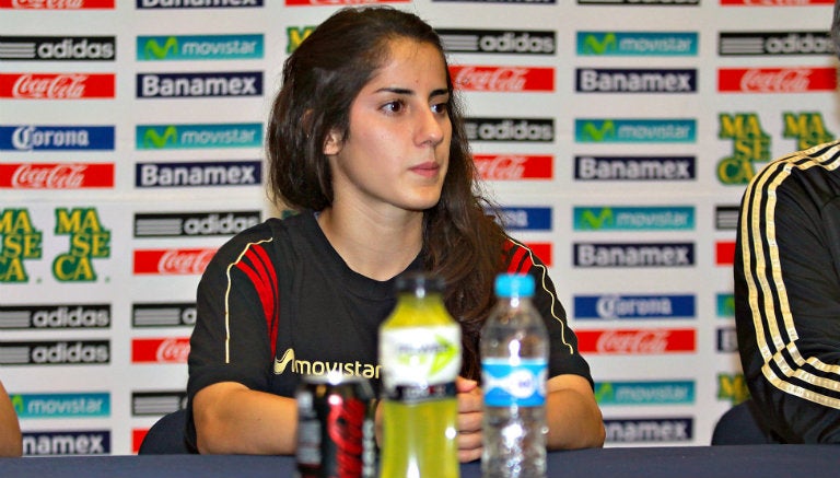 Natalia Gómez Junco, en conferencia de prensa con el Tri