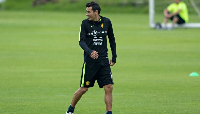 Sambueza, durante un entrenamiento de las Águilas