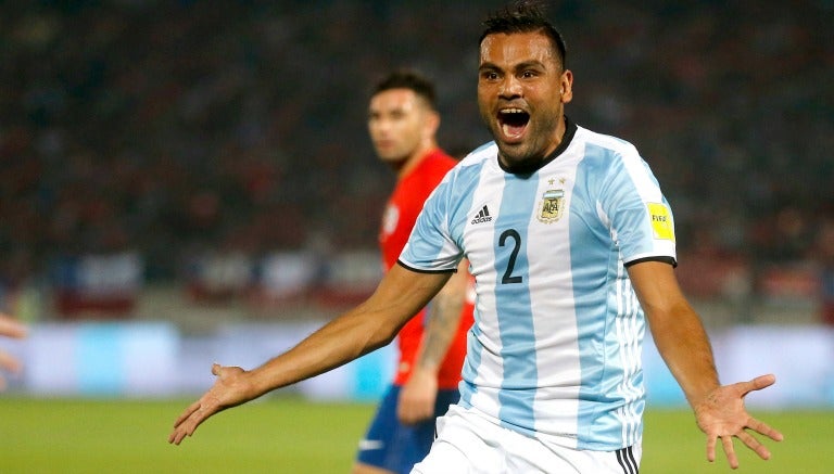 Gabriel Mercado celebra un tanto con la Albiceleste