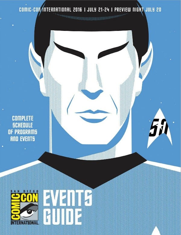 Guía del evento con el retrato del Sr. Spock