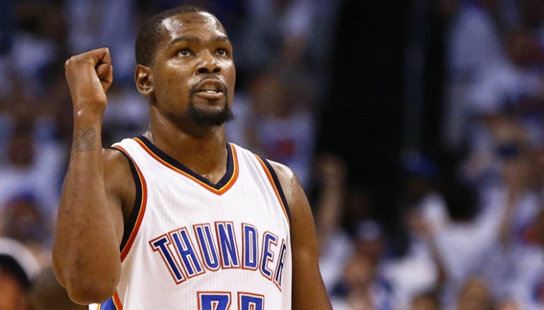 Durant, durante un juego con el Thunder