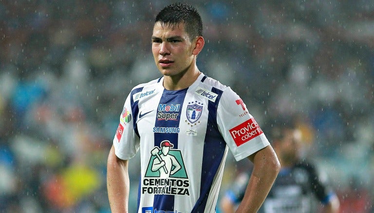 Hirving Lozano, en juego de Pachuca 