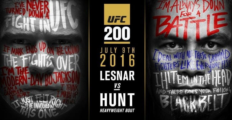 El promocional de la pelea estelar del UFC 200 entre Lesnar y Hunt