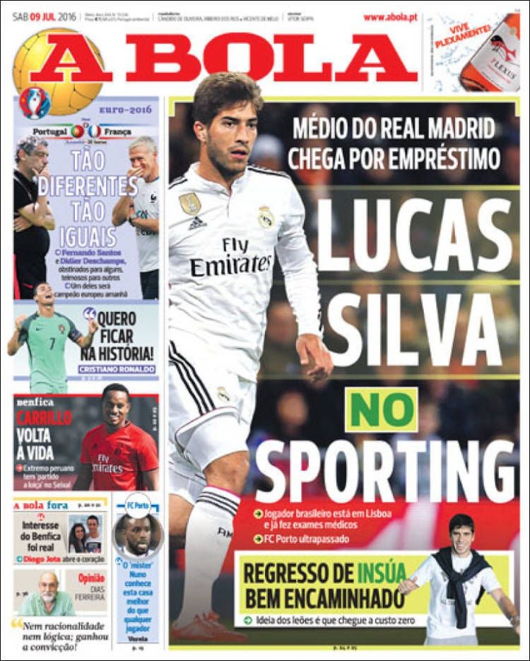 Portada del diario 'A Bola'