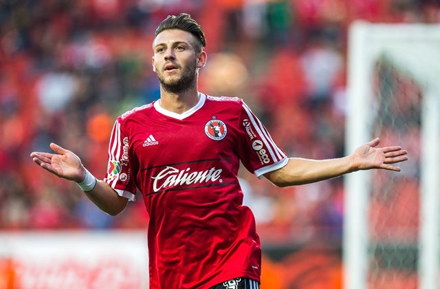 Arriola, en un partido de Xolos