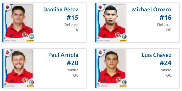 Ficha de la Liga MX, donde Arriola y Orozco cuentan como mexicanos