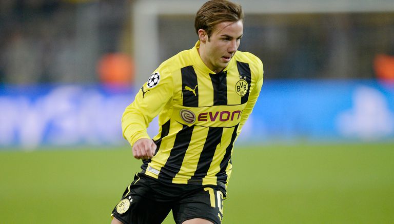 Götze, en juego de Champions con Borussia Dortmund en 2013