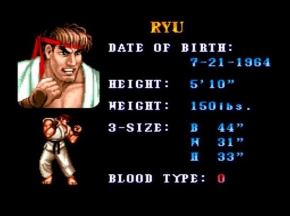 Ryu nació el 21 de julio de 1964