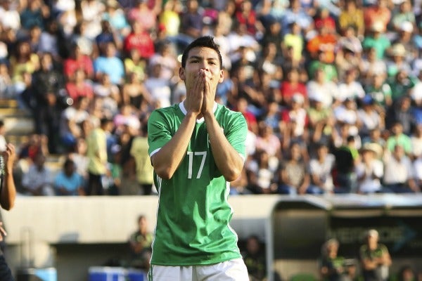 Lozano en el encuentro del Tri Olímpico frente al Zacatepec