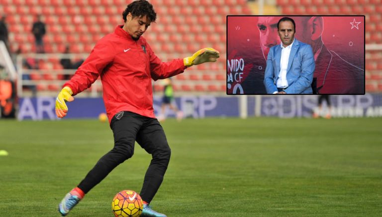 Ochoa, en un entrenamiento del Málaga