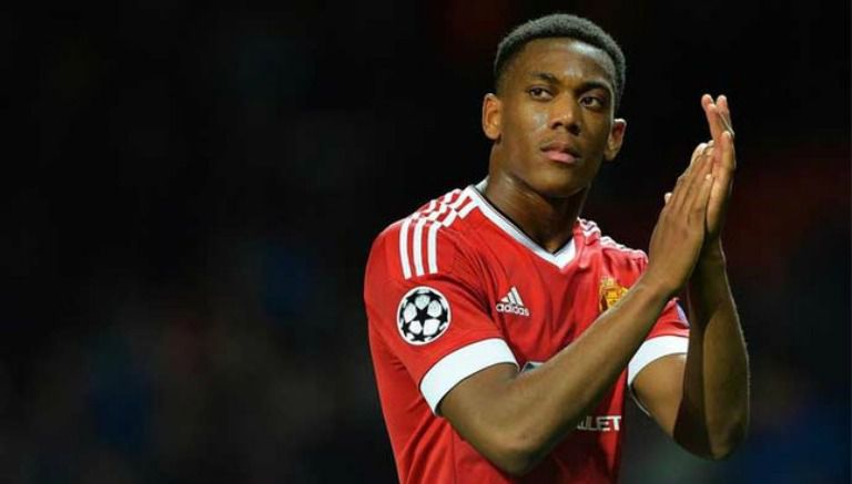 Martial, durante un partido del Manchester United