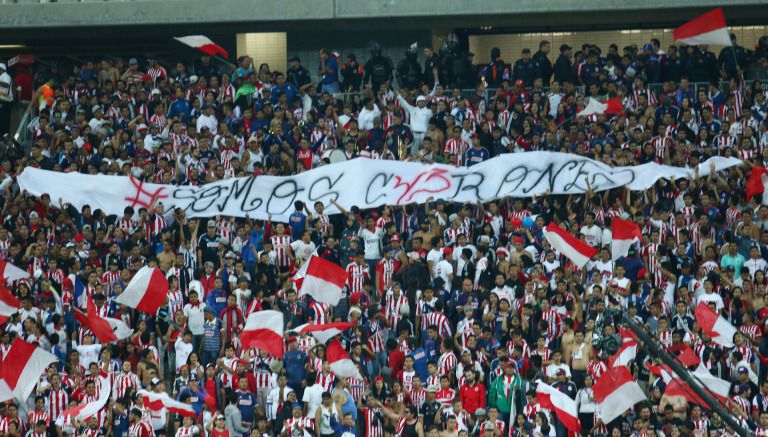 La afición de Chivas durante el juego entre Club Guadalajara y Monterrey