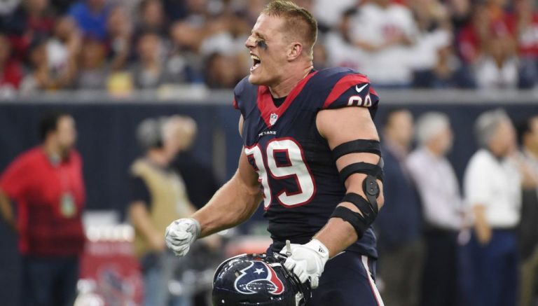 JJ Watt, durante un partido de los Texanos